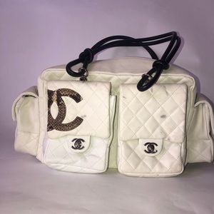 Chanel Monogram White Handbag